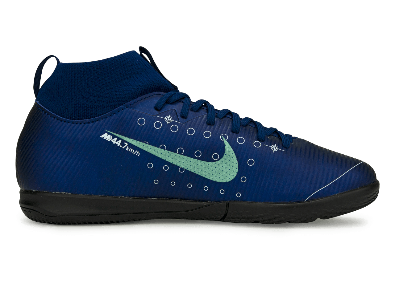 Nike Kids Mercurial Superfly 7 Academy MDS Indoor Soccer Shoes Blue Void/Barely Volt/White