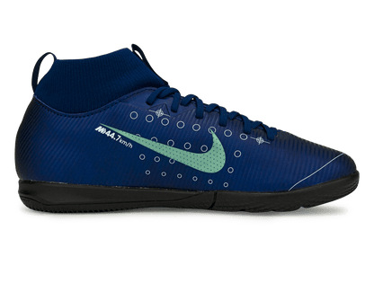 Nike Kids Mercurial Superfly 7 Academy MDS Indoor Soccer Shoes Blue Void/Barely Volt/White