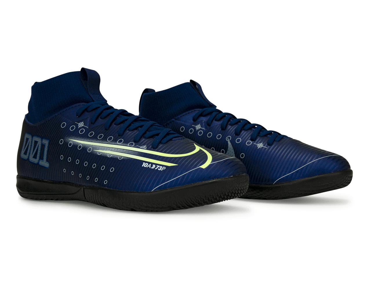 Nike Kids Mercurial Superfly 7 Academy MDS Indoor Soccer Shoes Blue Void/Barely Volt/White