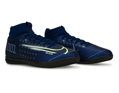 Nike Kids Mercurial Superfly 7 Academy MDS Indoor Soccer Shoes Blue Void/Barely Volt/White