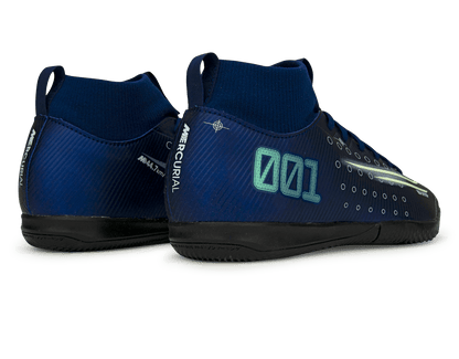 Nike Kids Mercurial Superfly 7 Academy MDS Indoor Soccer Shoes Blue Void/Barely Volt/White