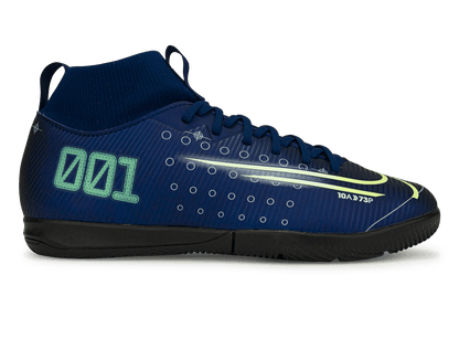 Nike Kids Mercurial Superfly 7 Academy MDS Indoor Soccer Shoes Blue Void/Barely Volt/White