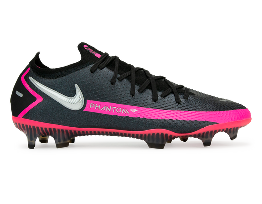 Nike Men's Phantom GT Elite FG Black/Pink Blast/Metallic Silver