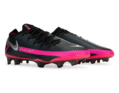 Nike Men's Phantom GT Elite FG Black/Pink Blast/Metallic Silver