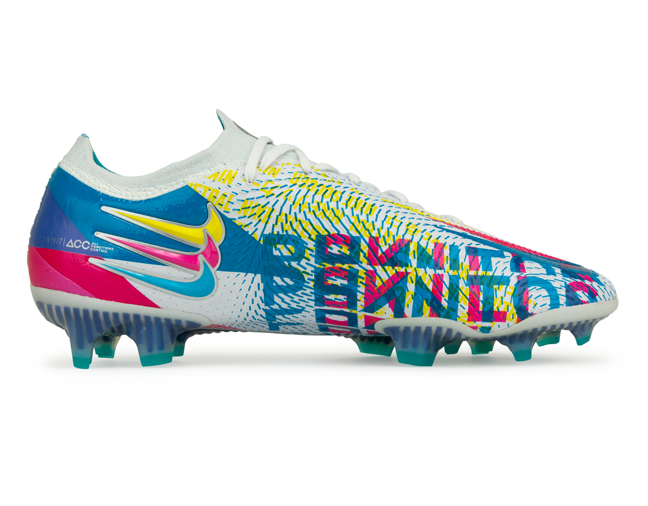 Nike Men's Phantom GT Elite 3D FG White/Pink/Yellow/Blue