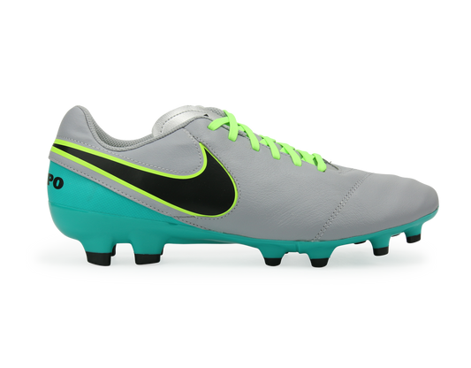 Nike Men's Tiempo Genio II FG Wolf Grey/Black/Clear Jade