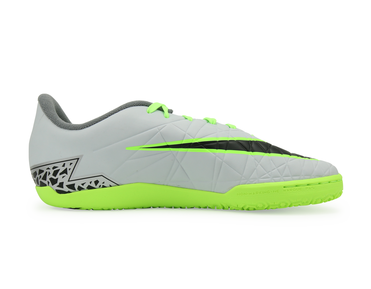 Nike Kids HypervenomX Phelon II Indoor Soccer Shoes Pure Platinum/Black/Ghost Green