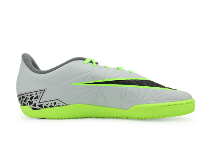 Nike Kids HypervenomX Phelon II Indoor Soccer Shoes Pure Platinum/Black/Ghost Green