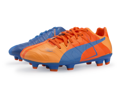 PUMA Kids evoPOWER 3 H2H FG Orange Clown Fish/Electric Blue Lemonade