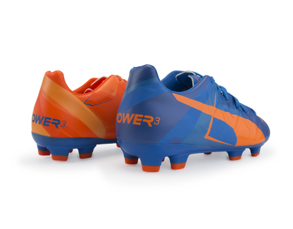 PUMA Kids evoPOWER 3 H2H FG Orange Clown Fish/Electric Blue Lemonade