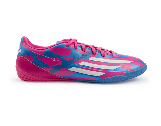 Adidas Men's F10 (Messi) Indoor Soccer Shoes Solar Pink/White/Solar Blue