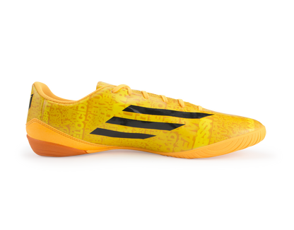adidas Men's F10 Indoor Soccer Shoes Messi Solar Gold/Black