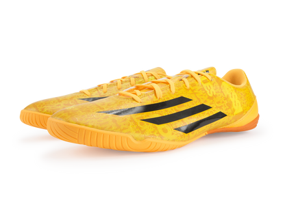 adidas Men's F10 Indoor Soccer Shoes Messi Solar Gold/Black