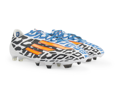 adidas Men's F50 adizero FG Messi (Battle Pack) White/Neon Orange/Black