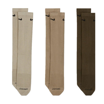 Nike Everyday Plus Cushioned Socks 3 Pack Olive/Stone/Khaki