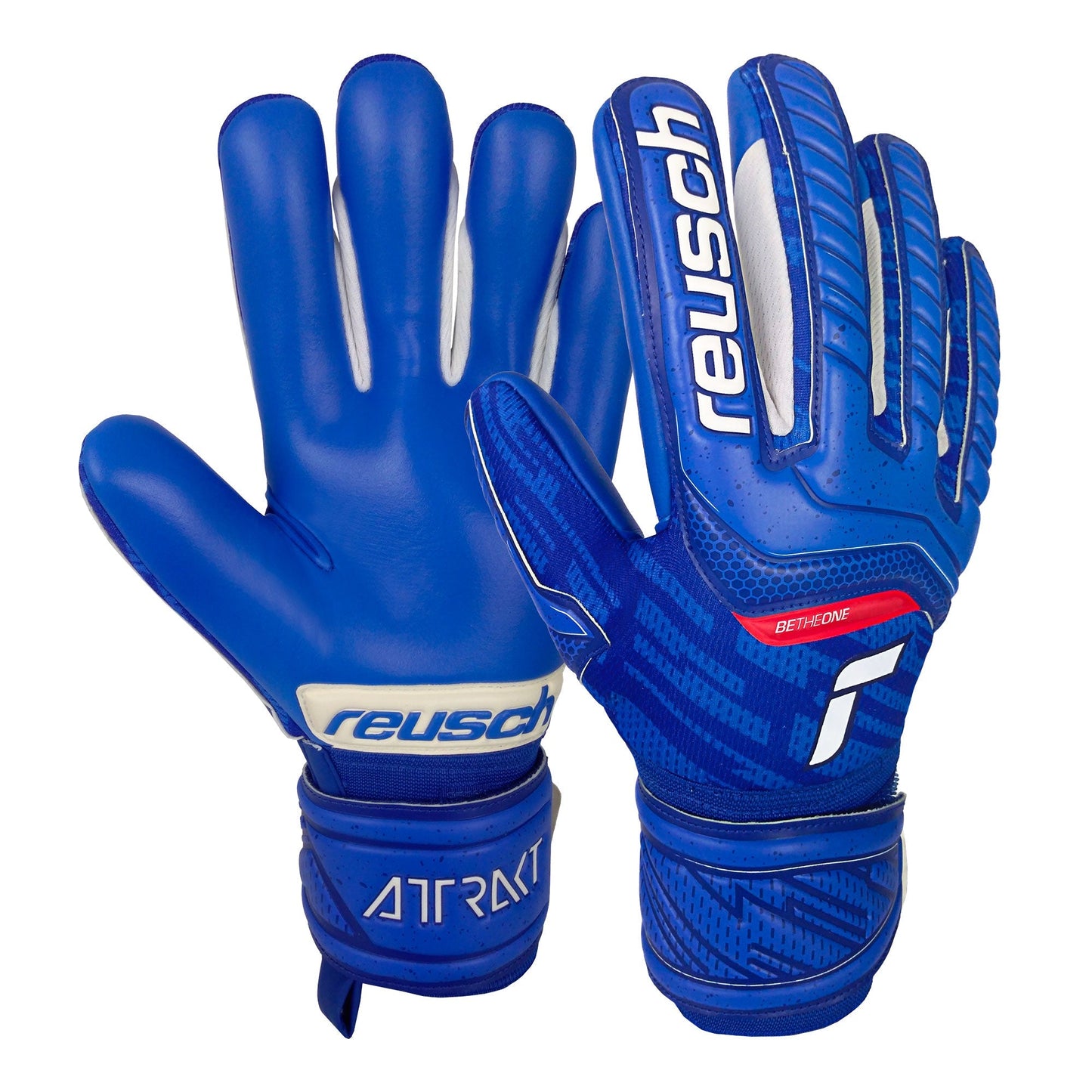 Reusch Men's Goalkeeper Attrakt Grip Evolution Fingersave Goalkeeper Gloves Blue/White