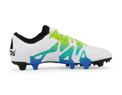 adidas Men's X 15.1 FG/AG White/Solar Slime/Blue