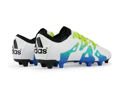 adidas Men's X 15.1 FG/AG White/Solar Slime/Blue