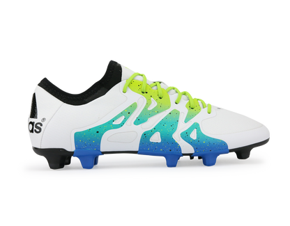 adidas Men's X 15.1 FG/AG White/Solar Slime/Blue