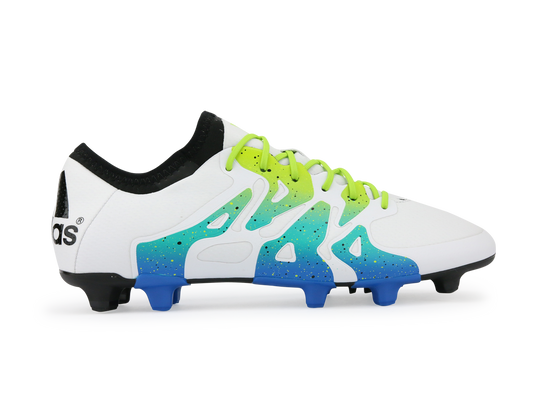 adidas Men's X 15.1 FG/AG White/Solar Slime/Blue