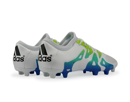 adidas Men's X 15.2 FG/AG White/Core Black/Solar Slime