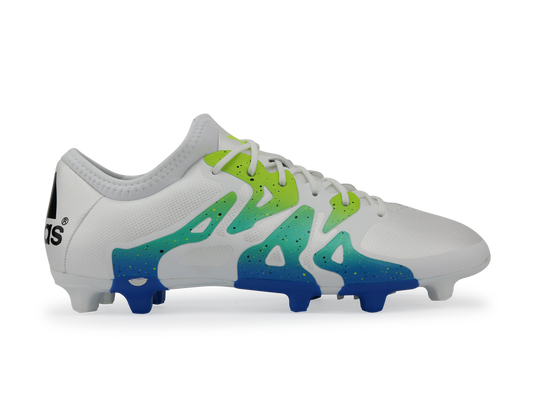adidas Men's X 15.2 FG/AG White/Core Black/Solar Slime
