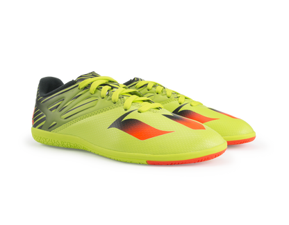 adidas Kids Messi 15.3 Indoor Soccer Shoes Semi Solar Slime/Solar Red/Black