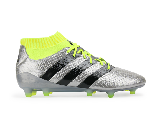 adidas Men's ACE 16.1 Primeknit FG/AG Silver Metalic/Core Black/Solar Yellow