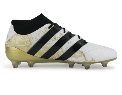 adidas Men's ACE 16.1 Primeknit  FG White/Core Black/Gold Metalic