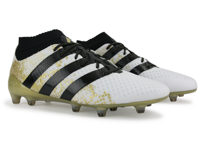 adidas Men's ACE 16.1 Primeknit  FG White/Core Black/Gold Metalic