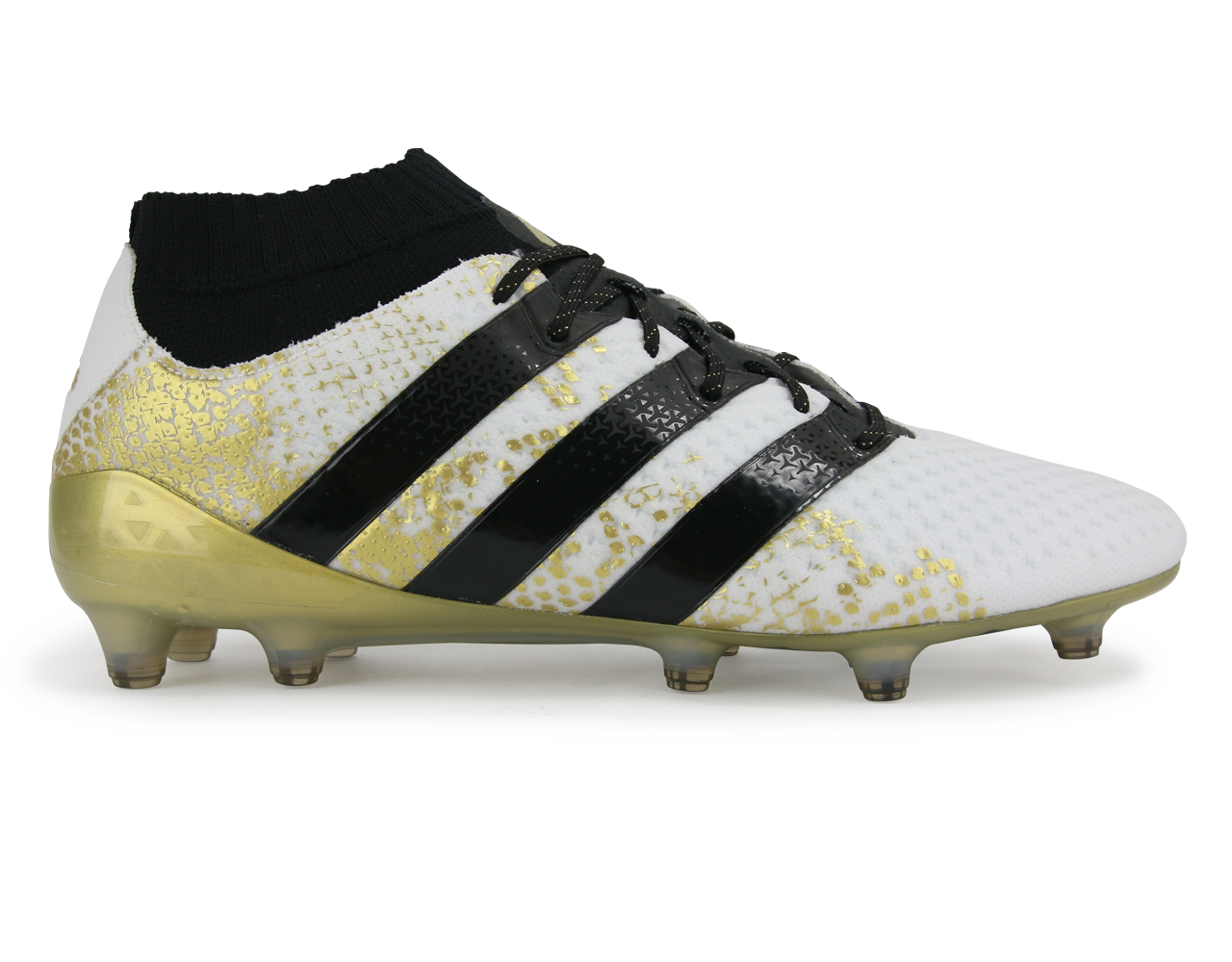 adidas Men's ACE 16.1 Primeknit  FG White/Core Black/Gold Metalic