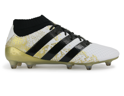 adidas Men's ACE 16.1 Primeknit  FG White/Core Black/Gold Metalic