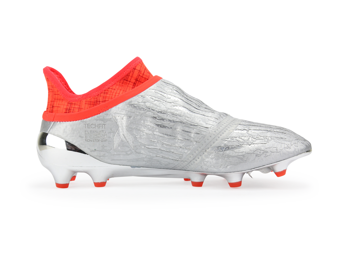 adidas Men's X 16+ PURECHAOS FG Silver Metalic/Core Black/Solar Red