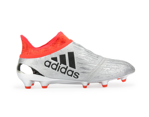 adidas Men's X 16+ PURECHAOS FG Silver Metalic/Core Black/Solar Red