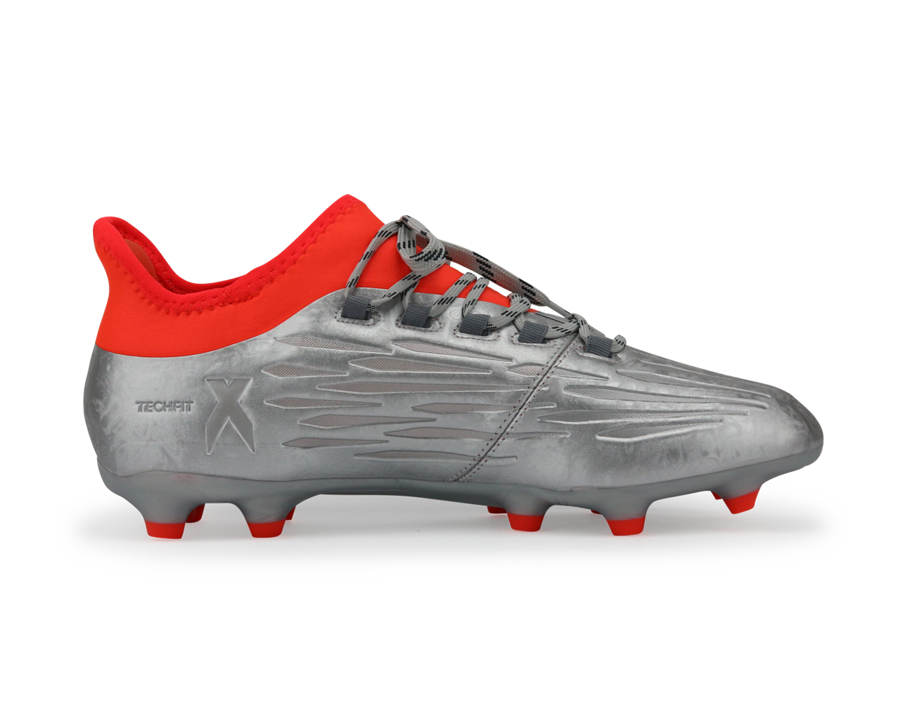 adidas Men's X 16.2 FG Silver Metallic/Black/Solar Red