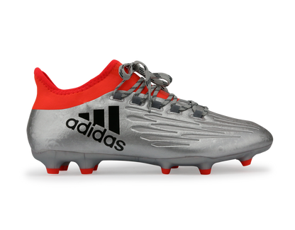 adidas Men's X 16.2 FG Silver Metallic/Black/Solar Red