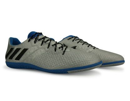 adidas Men's Messi 16.3 Indoor Soccer Shoes Silver Metallic/Core Black/Sho Blue