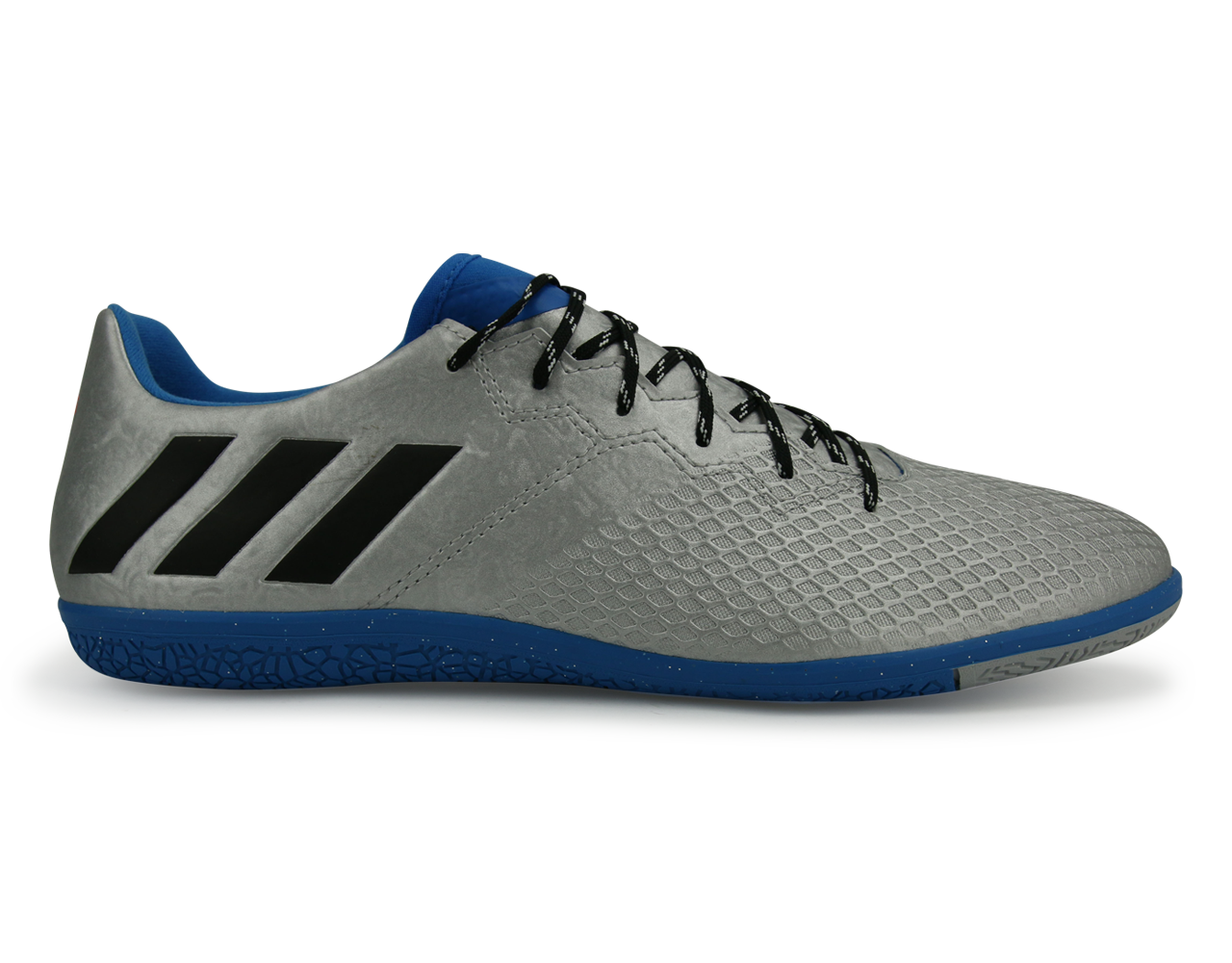 adidas Men's Messi 16.3 Indoor Soccer Shoes Silver Metallic/Core Black/Sho Blue