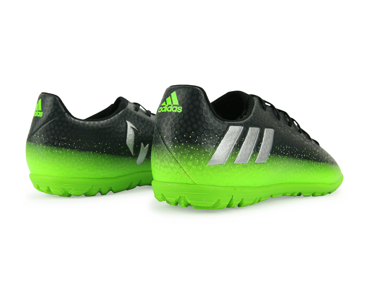 adidas Kids Messi 16.3 Turf Soccer Shoes Dark Grey/Silver Metalic/Solar Green