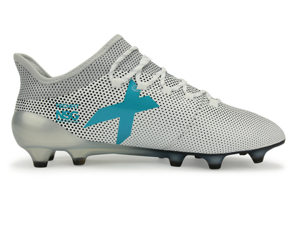 adidas Men's X 17.1 FG White/Energy Blue/Clear Grey
