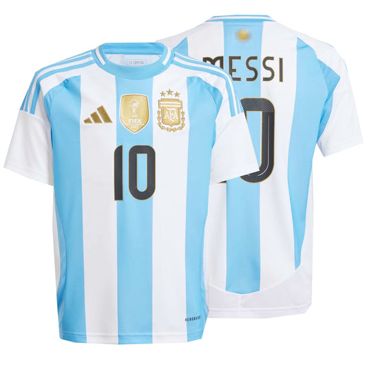 adidas Kids Argentina 2024/25 Home Jersey w/ Messi #10 Printing