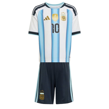 adidas Kid's Argentina World Cup 2026 Home Messi Mini Kit White/Ice Blue