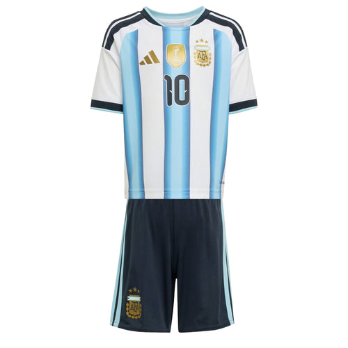 adidas Kid's Argentina World Cup 2026 Home Messi Mini Kit White/Ice Blue