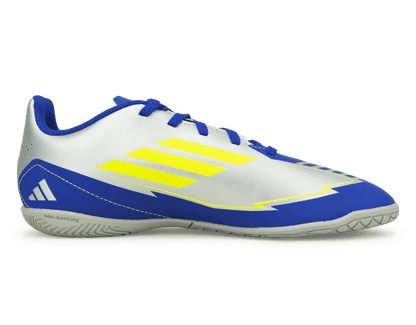 adidas Kids F50 Club Messi IN Silver/Volt/Blue