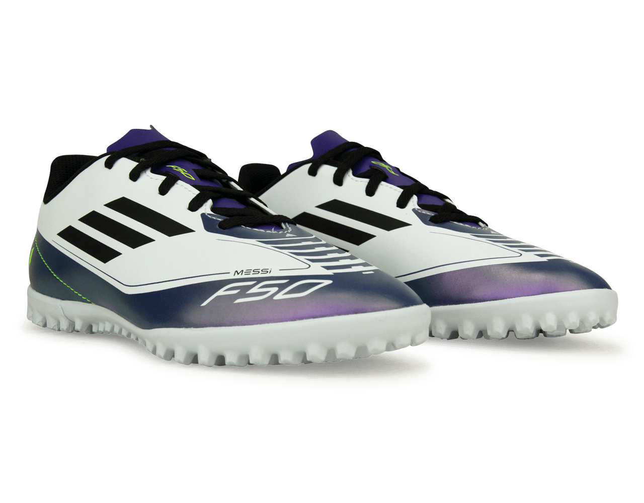 adidas Kids F50 Club Messi TF White/Black/Purple