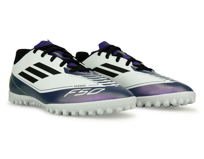 adidas Kids F50 Club Messi TF White/Black/Purple