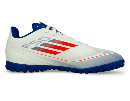 adidas Kids F50 Club TF White/Lucid Blue