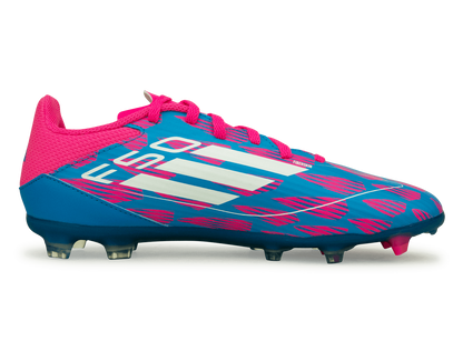 adidas Kids F50 League FG/MG Blue/White/Pink