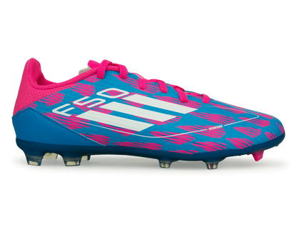 adidas Kids F50 League FG/MG Blue/White/Pink