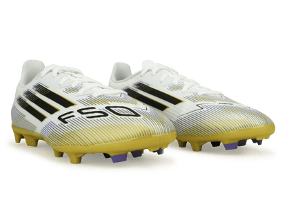 adidas Kids F50 League FG/MG White/Black/Gold